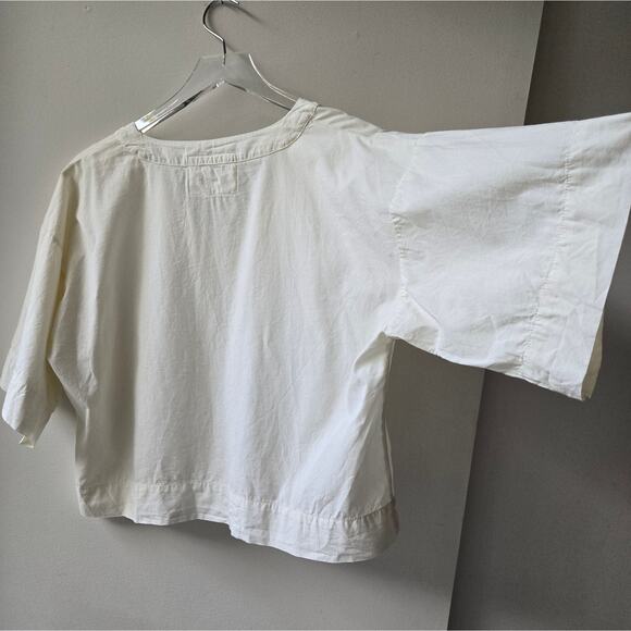 Sugar Candy Mountain Lupine Cotton Blend V-Neck White Top Womens Size XS Small - Picture 7 of 10